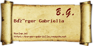 Bürger Gabriella névjegykártya