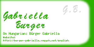 gabriella burger business card