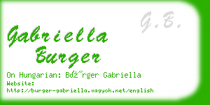 gabriella burger business card